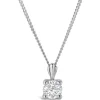 9ct White Gold 4mm Four Claw Cubic Zirconia Set Pendant (Chain Included)