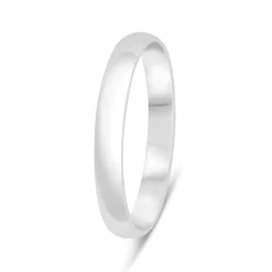 9ct White Gold 3mm Gents Wedding Ring