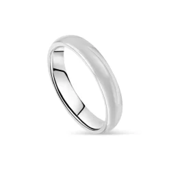9ct White Gold 4mm Plain D-Shape Wedding Ring