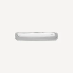 9ct White Gold 4mm Plain D-Shape Wedding Ring