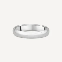 18ct White Gold 3mm Plain D-Shape Wedding Ring