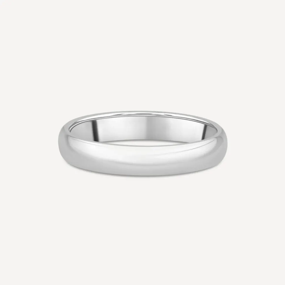 18ct White Gold 3mm Plain D-Shape Wedding Ring