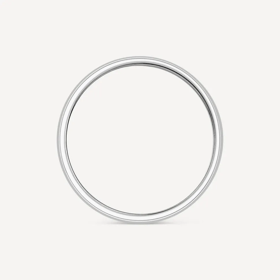 9ct White Gold 4mm Plain D-Shape Wedding Ring