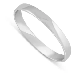 9ct White Gold 2.5mm Plain Flat 2.5mm Wedding Ring