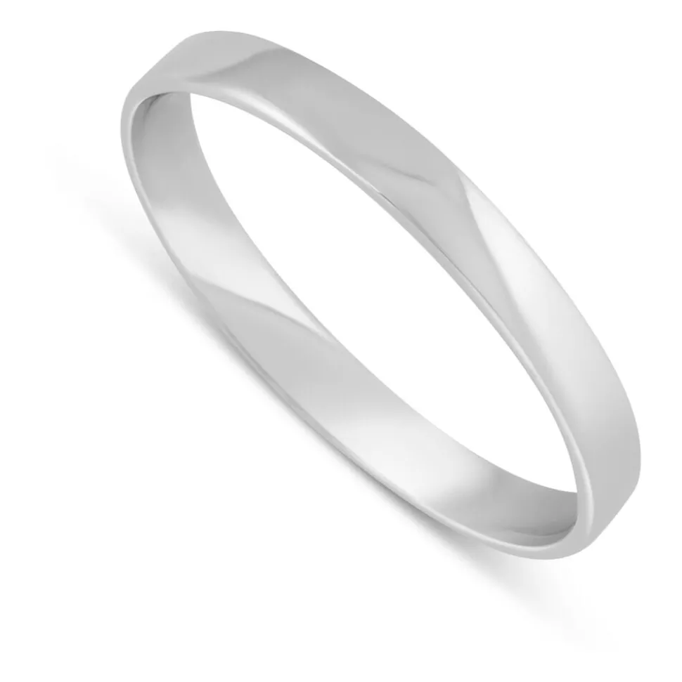 9ct White Gold 2.5mm Plain Flat 2.5mm Wedding Ring