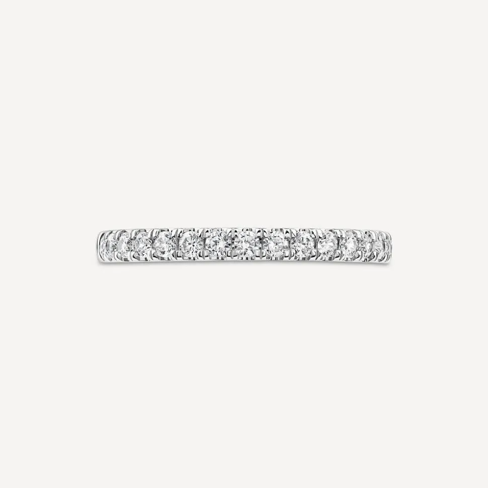 18ct White Gold 2mm Split Claw 0.25ct Diamond Wedding Ring