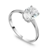 9ct White Gold Oval Cubic Zirconia Promise Ring