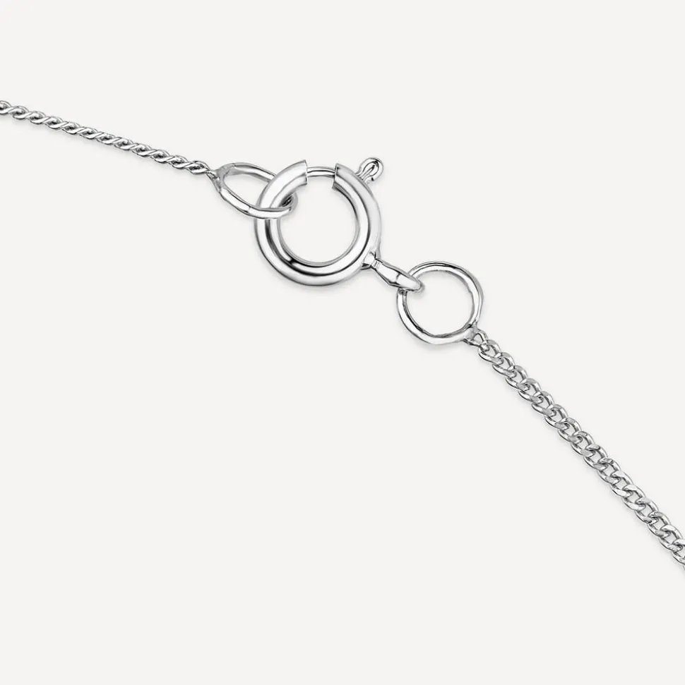 9ct White Gold Oval Shaped Diamond Cluster Pendant
