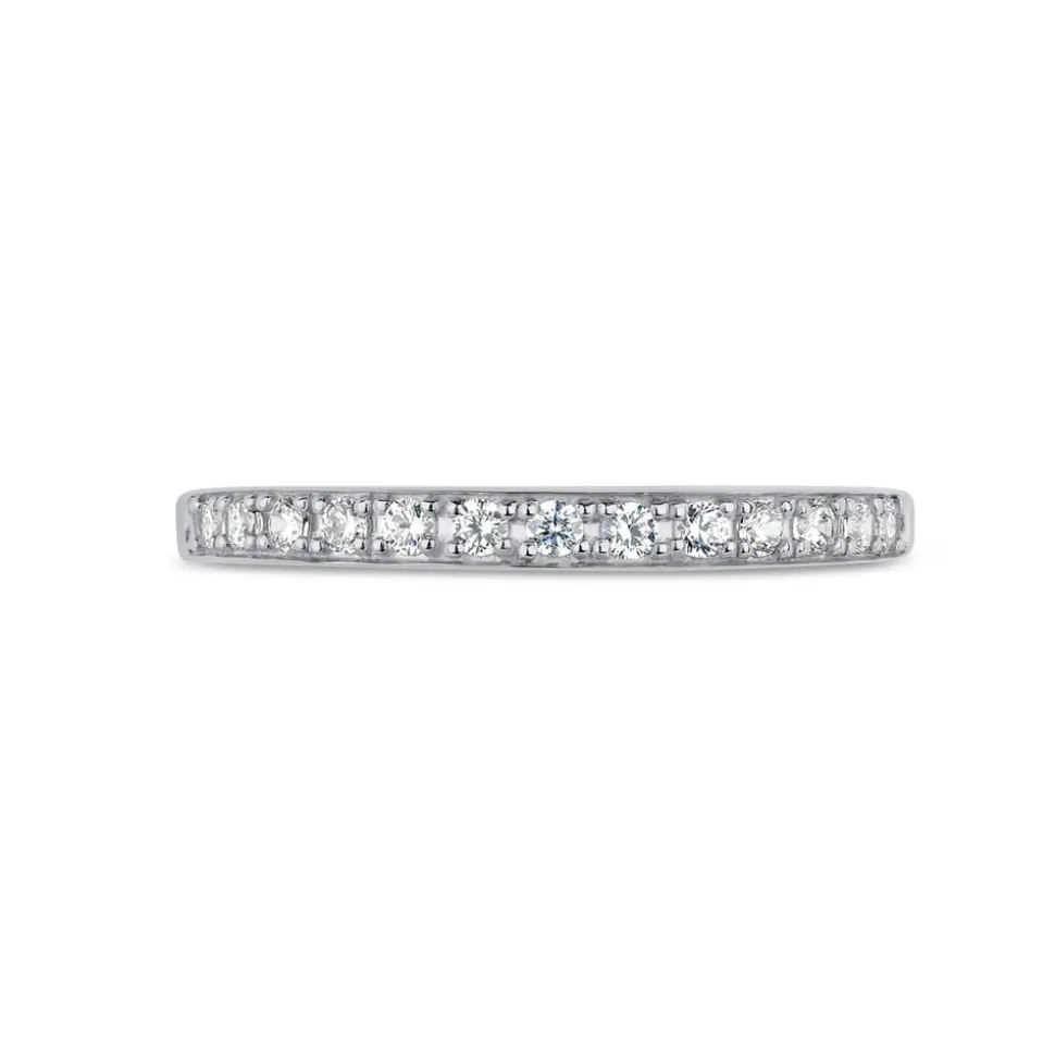 9ct White Gold Pavé Set Cubic Zirconia Eternity Ring