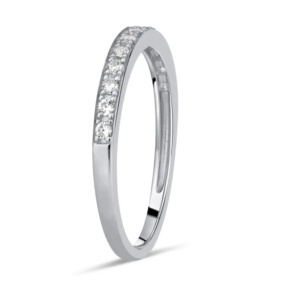 9ct White Gold Pavé Set Cubic Zirconia Eternity Ring