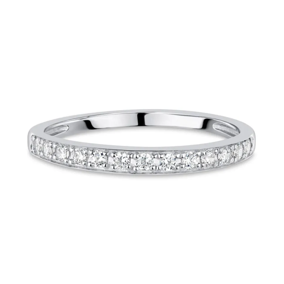 9ct White Gold Pavé Set Cubic Zirconia Eternity Ring