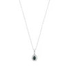 9ct White Gold Pear Created Sapphire and Diamond Pendant