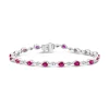 9ct White Gold Pear Ruby & 0.33ct Diamond Bracelet