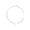 9ct White Gold Pearl & Beads Two Strand Bracelet