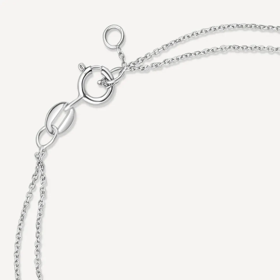 9ct White Gold Pearl & Beads Two Strand Bracelet