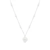 9ct White Gold Pearl Station Chain & Pearl Drop Pendant Necklet