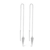 9ct White Gold Pull Through Chain Diamond Tear Drop Earrings