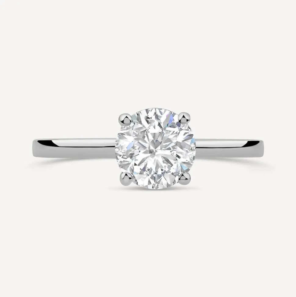 9ct White Gold Round Brilliant Cubic Zirconia Promise Ring