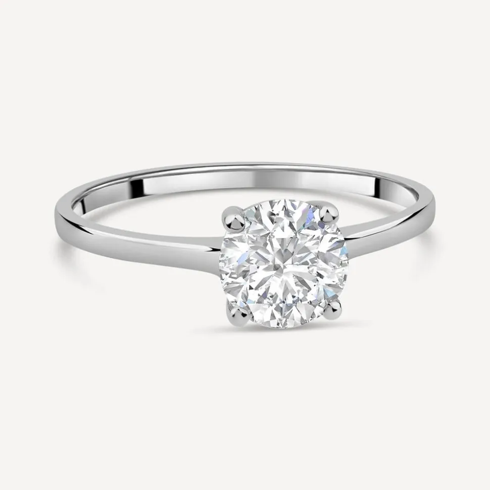 9ct White Gold Round Brilliant Cubic Zirconia Promise Ring