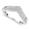9ct White Gold 2-Row 0.25ct Diamond Wishbone Ladies' Ring