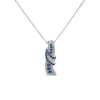 9ct White Gold Sapphire & 0.13ct Diamond Baguette Centre Wave Pendant