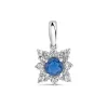 9ct White Gold Sapphire Centre 0.25ct Diamond Cluster Pendant