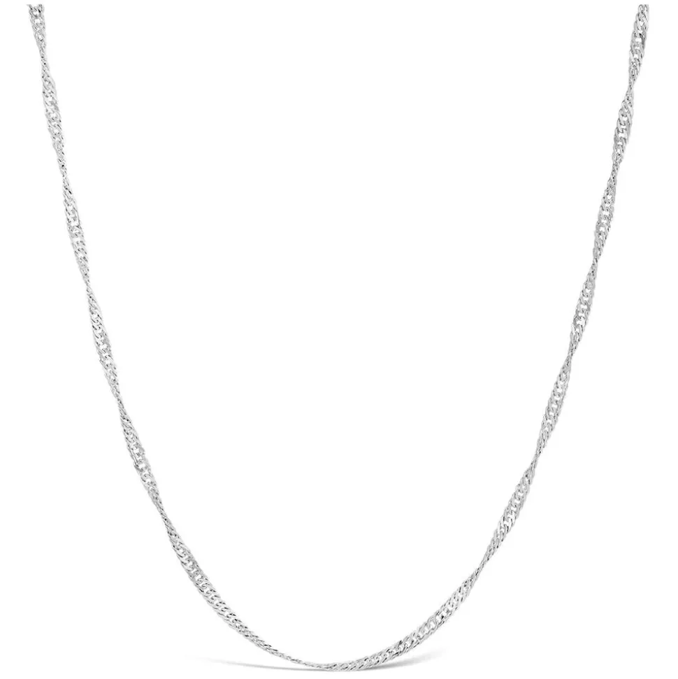 9ct White Gold Sparkle 18' Sing Chain Necklace