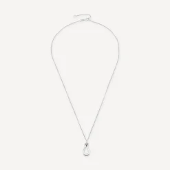 9ct White Gold Top Open Diamond Pear Pendant