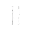 9ct White Gold Two Cubic Zirconia Set & Polished Drop Earrings