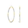 9ct Yellow & White Gold 30mm Diamond Cut & Polished Hoop Earrings