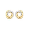 9ct Yellow & White Gold Large Knot Stud Earrings