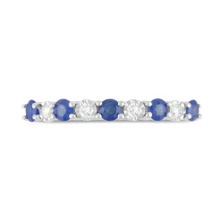 9ct Yellow & White Gold Diamond & Sapphire Eternity Ring