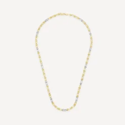 9ct Yellow & White Gold Stirrup Link Necklet