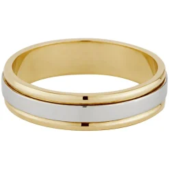 9ct Yellow and White Gold 5mm Wedding Ring