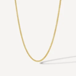 9ct Yellow Gold 18 inch Flat Curbed Chain Necklace