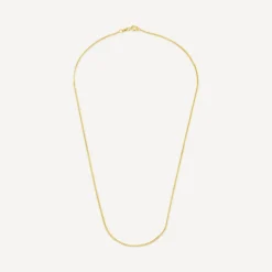 9ct Yellow Gold 18 inch Flat Curbed Chain Necklace