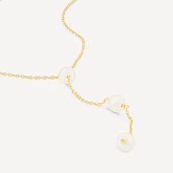 9ct Yellow Gold 3 Pearl "Y" Drop Necklet