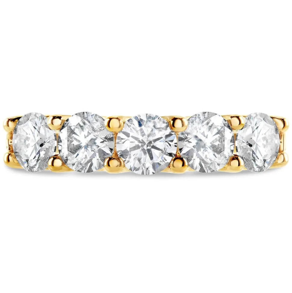 18ct Yellow Gold 5 Round Cut Diamond Stones 0.92ct Ring