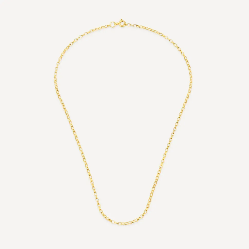 9ct Yellow Gold 18' Small Belcher Link Chain Necklet