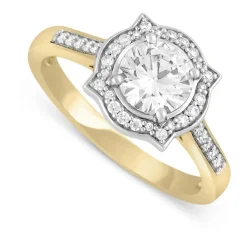 9ct Yellow Gold & Cubic Zirconia Fancy Cluster Dress Ring