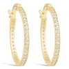 9ct Yellow Gold & Cubic Zirconia Small Hoop Earrings