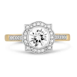 9ct Yellow Gold & Cubic Zirconia Fancy Cluster Dress Ring