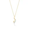 9ct Yellow Gold and White Gold Long S 0.01ct Diamond Pendant
