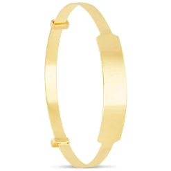 9ct Yellow Gold Baby Bangle with ID Plate