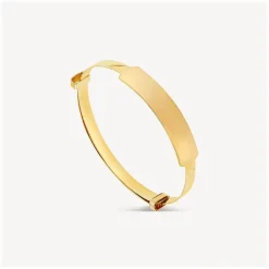 9ct Yellow Gold Baby Bangle with ID Plate