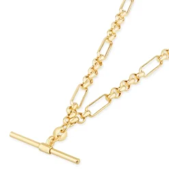 9ct Yellow Gold Belcher Albert T-Bar Necklet