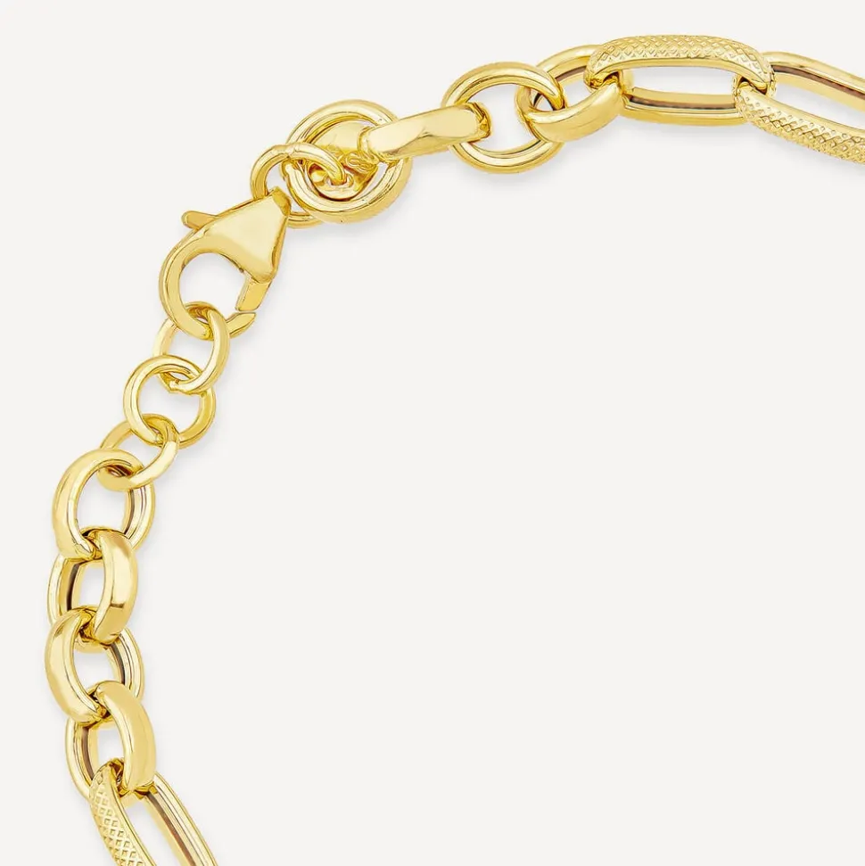 9ct Yellow Gold Belcher Curbed Link Bracelet