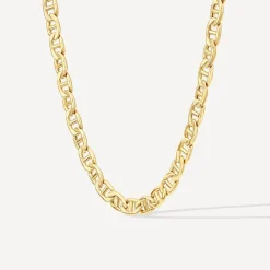 9ct Yellow Gold Bevelled Marine Chain Bracelet