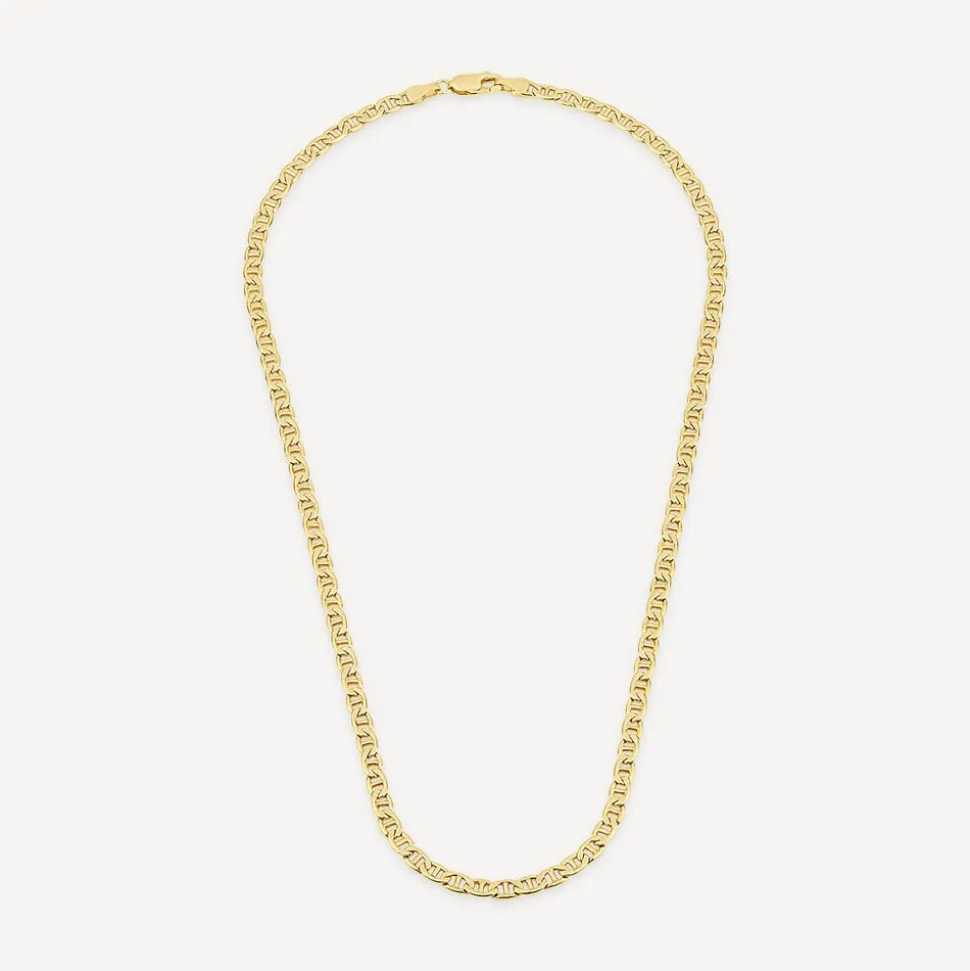 9ct Yellow Gold Bevelled Marine Chain Bracelet