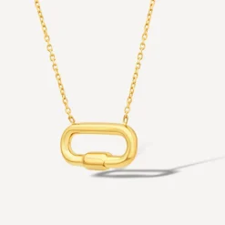 9ct Yellow Gold Carabiner Pendant
